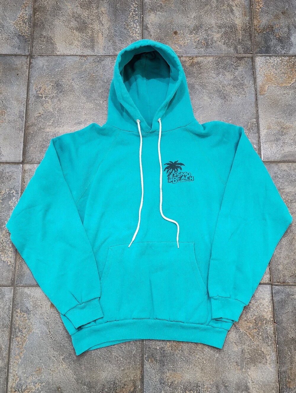 Vintage 80s Pismo Beach California Men's Large Surfer Skater Hoodie Sweatshirt